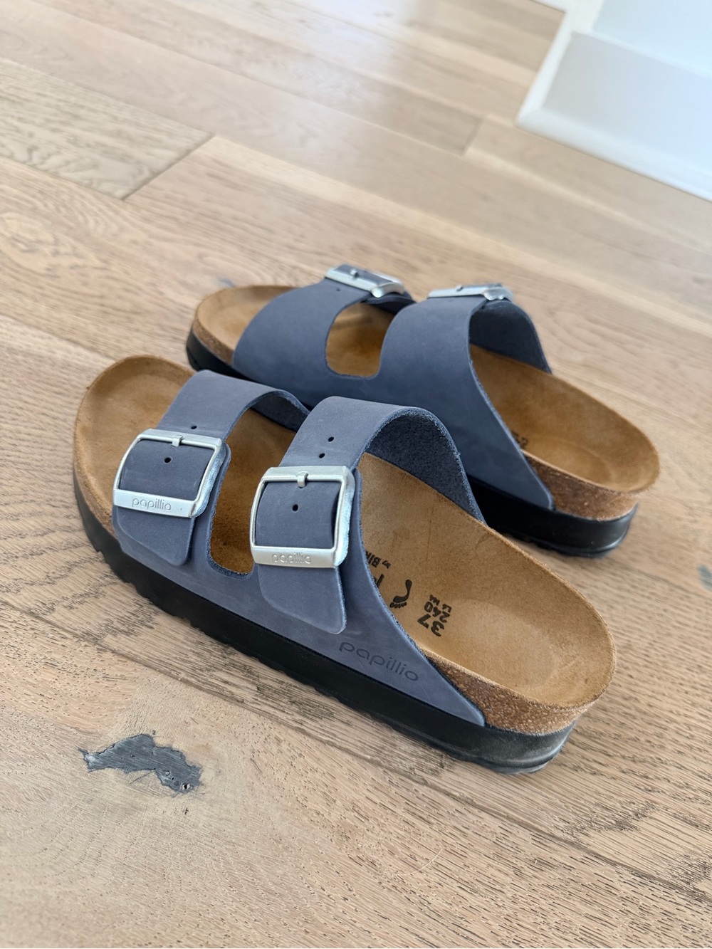 Birkenstock Papillio Arizona Platform Sandal Stone Blue 37/6.5 - Picture 4 of 4